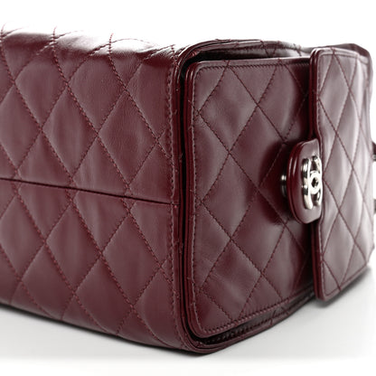 Chanel Shiny Calfskin Quilted Small Chanel 25 Handbag Burgundy 10 of 11