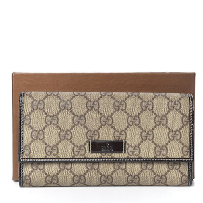 Gucci GG Plus Monogram Joy Continental Flap Wallet Beige Ebony Dark Brown 9 of 10