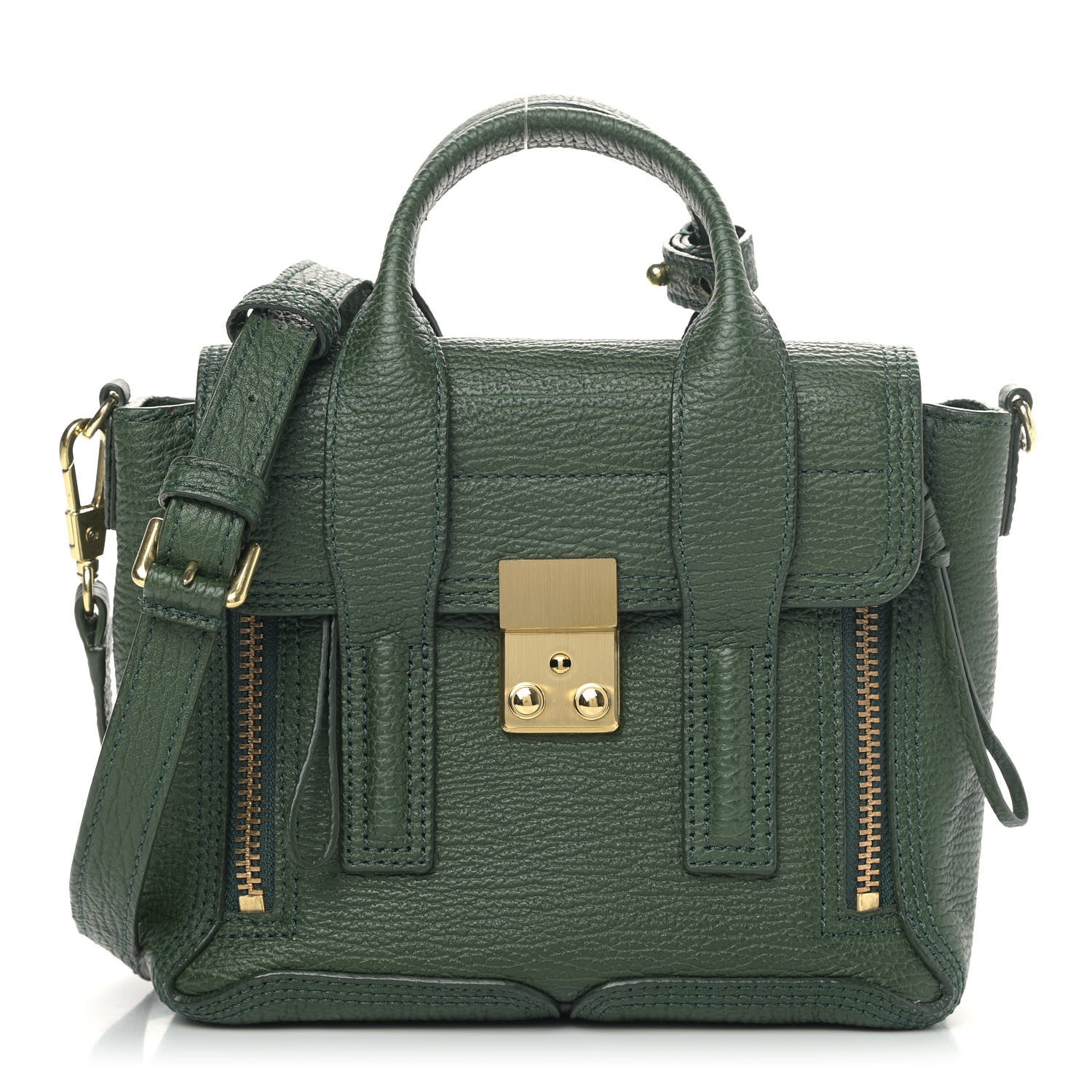 3.1 Phillip Lim Textured Calfskin Mini Pashli Satchel Jade 1 of 9