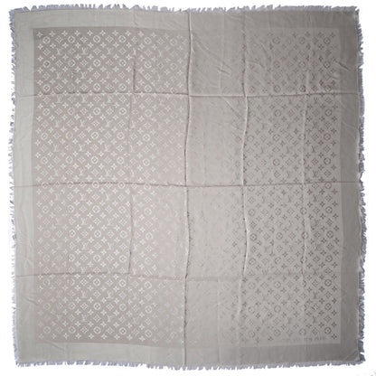 Louis Vuitton Silk Wool Monogram Shawl Beige 2 of 4