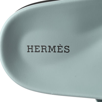 Hermes Suede Goatskin Womens Chypre Sandals 38.5 Vert d'eau 7 of 11