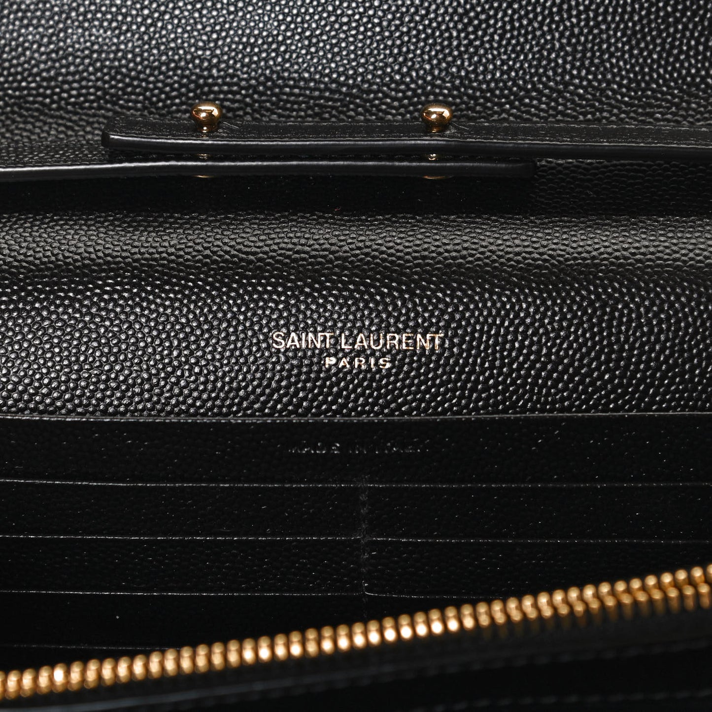 Grain De Poudre Matelasse Chevron Monogram Chain Wallet Black
