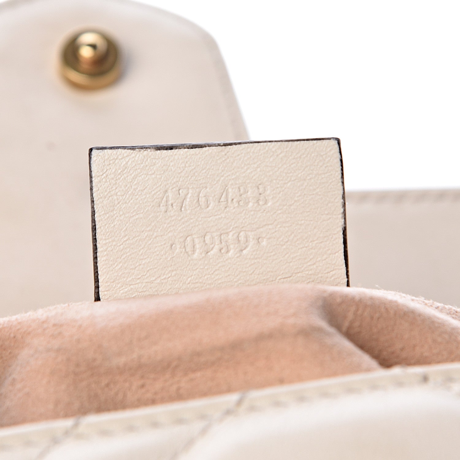 Gucci Calfskin Matelasse Super Mini GG Marmont Shoulder Bag White 7 of 16