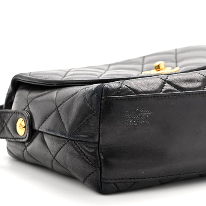 Chanel Lambskin Quilted CC Flap Shoulder Bag Black 10 of 12