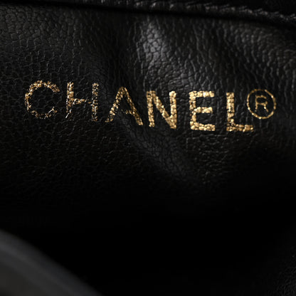 Chanel Lambskin CC Stitched Drawstring Bucket Bag Black 6 of 14