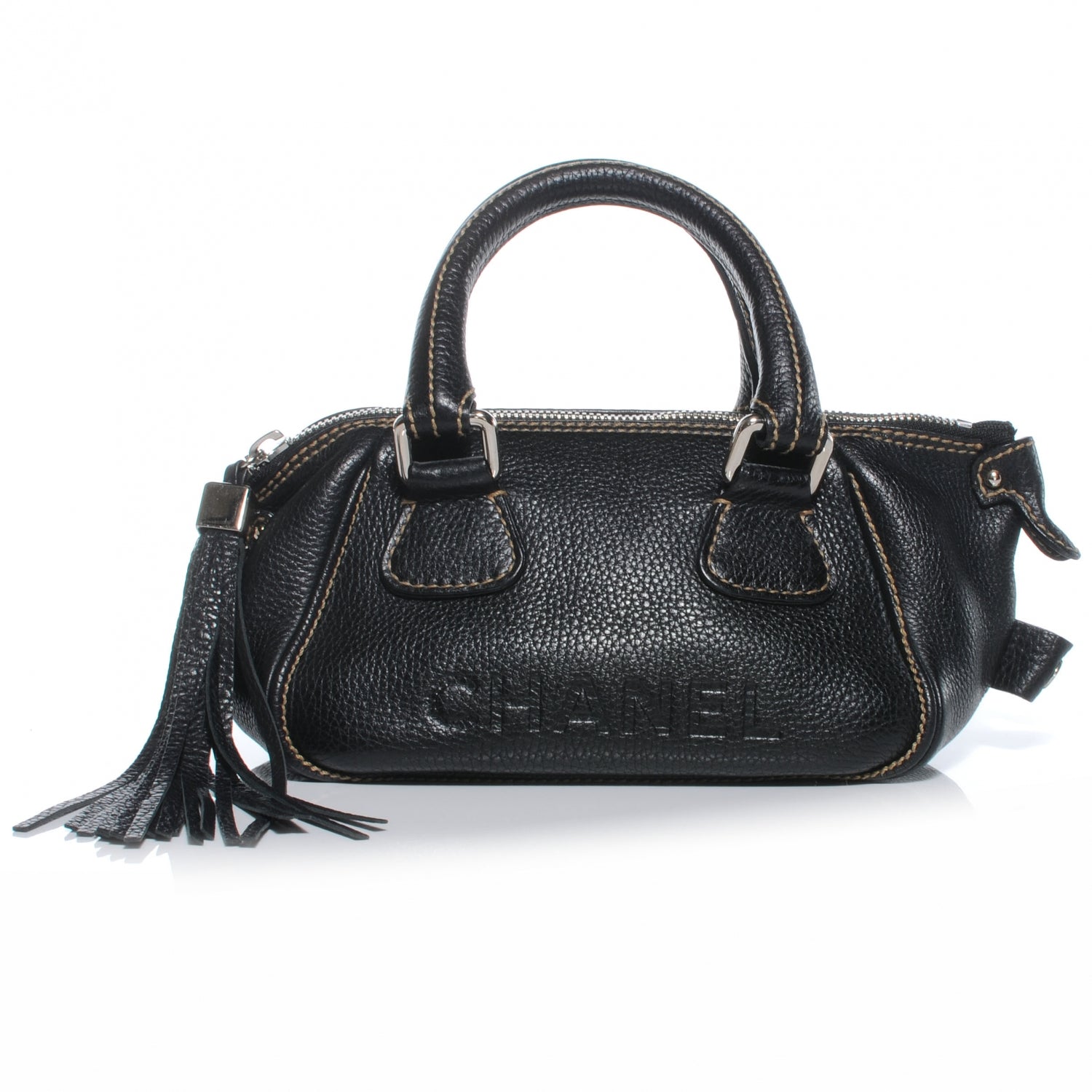 Chanel Leather Small Tassel Handbag Black 1 of 7