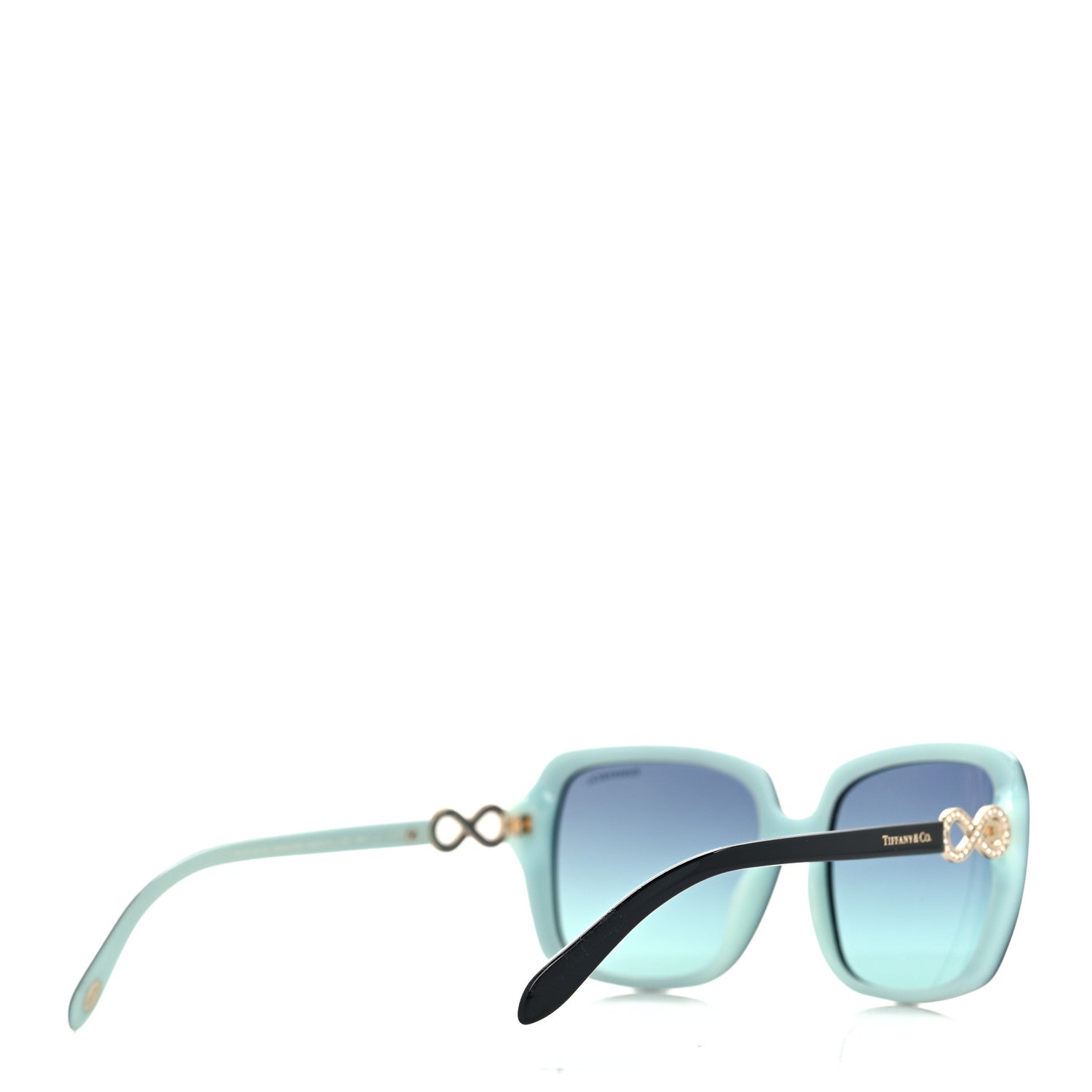 Tiffany Crystal TF4110-B Square Infiniti Sunglasses Black Blue 4 of 8