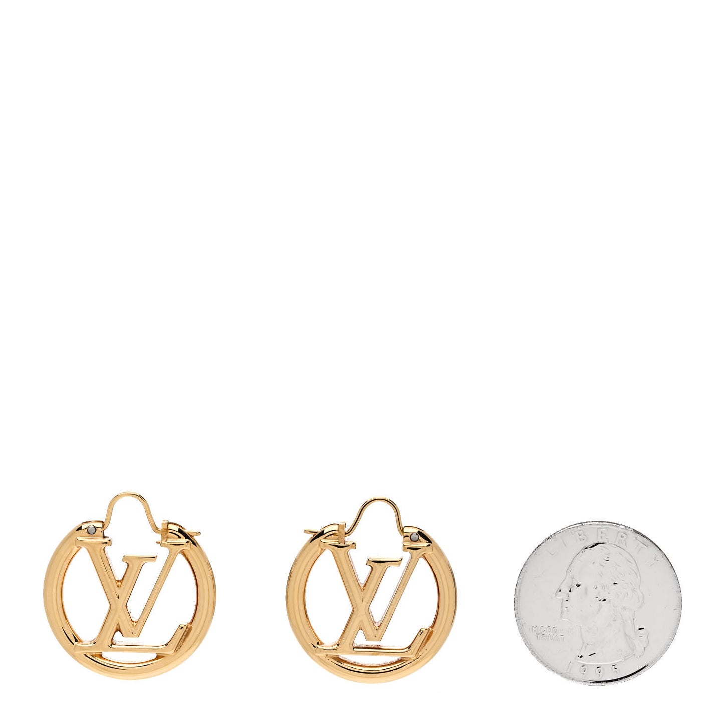 Metal Small Louise Hoop Earrings Gold
