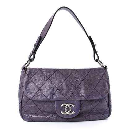 Chanel Glazed Calfskin Stitched On The Road Flap Purple 1 of 12
