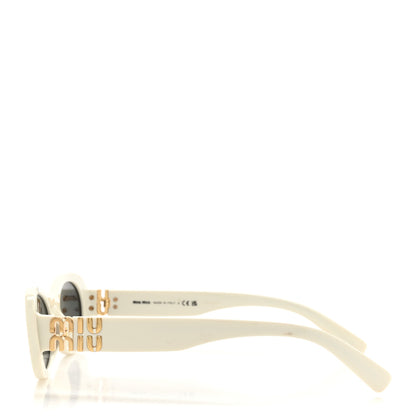 Miu Miu Acetate Oval Sunglasses SMU 06Z White 3 of 8