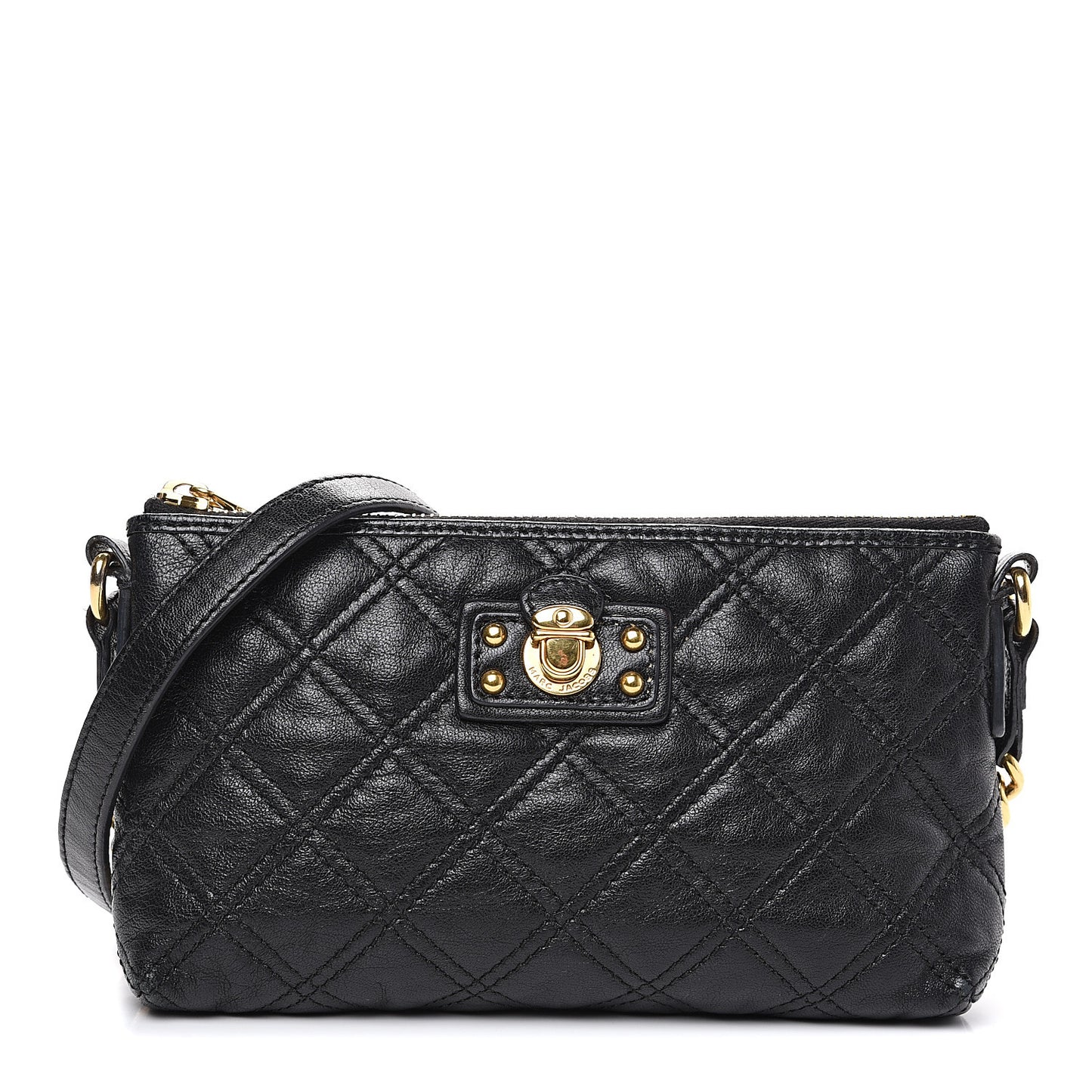 Lambskin Quilted Crossbody Black