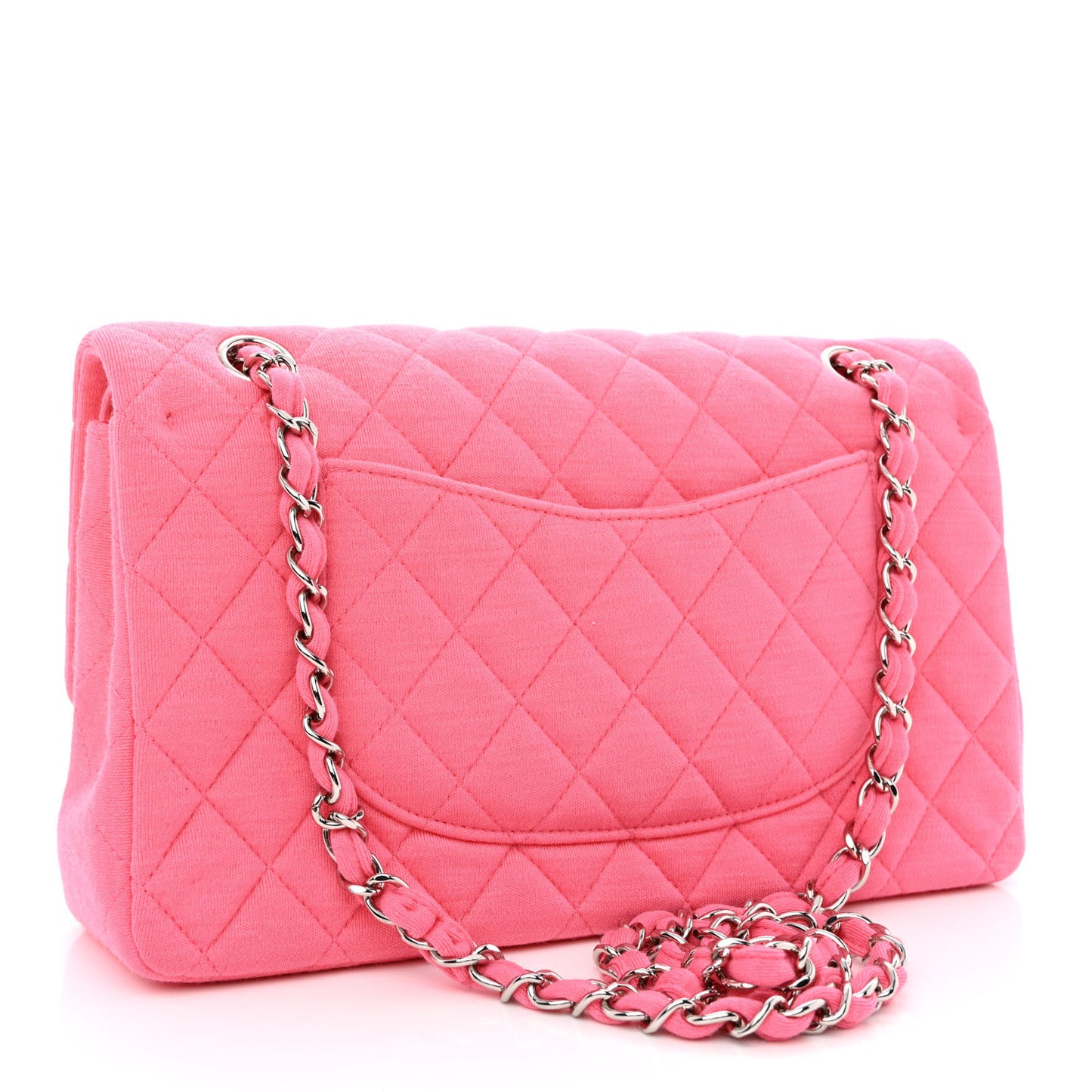 Jersey Quilted Medium Double Flap Dark Pink
