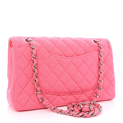 Chanel Jersey Quilted Medium Double Flap Dark Pink 2 of 10