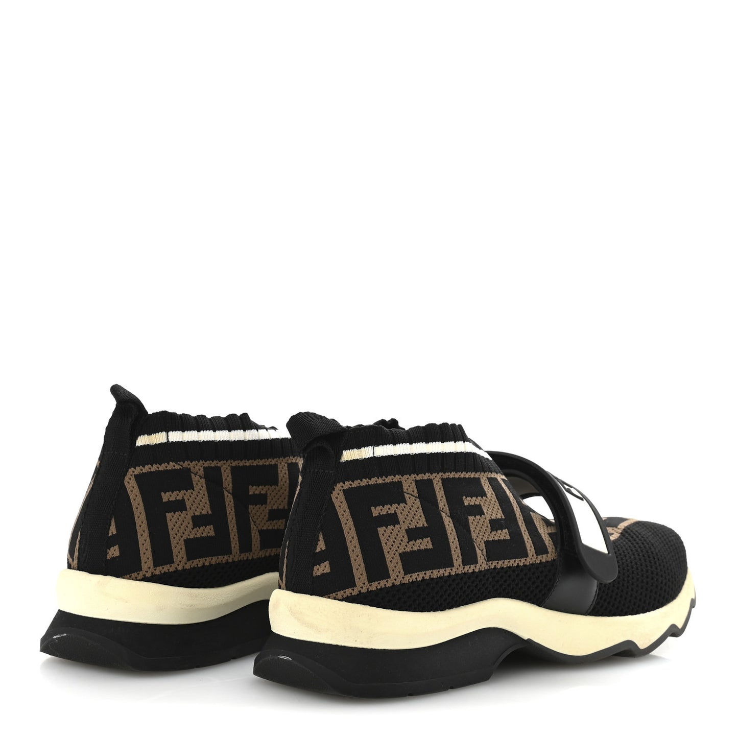 Stretch Yarn FF Stiff Band Rockoko Sneakers 35 Black White Tobacco