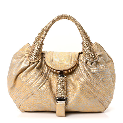 Fendi Nappa Nuvolata Bimetal Spy Oro Argento 1 of 9