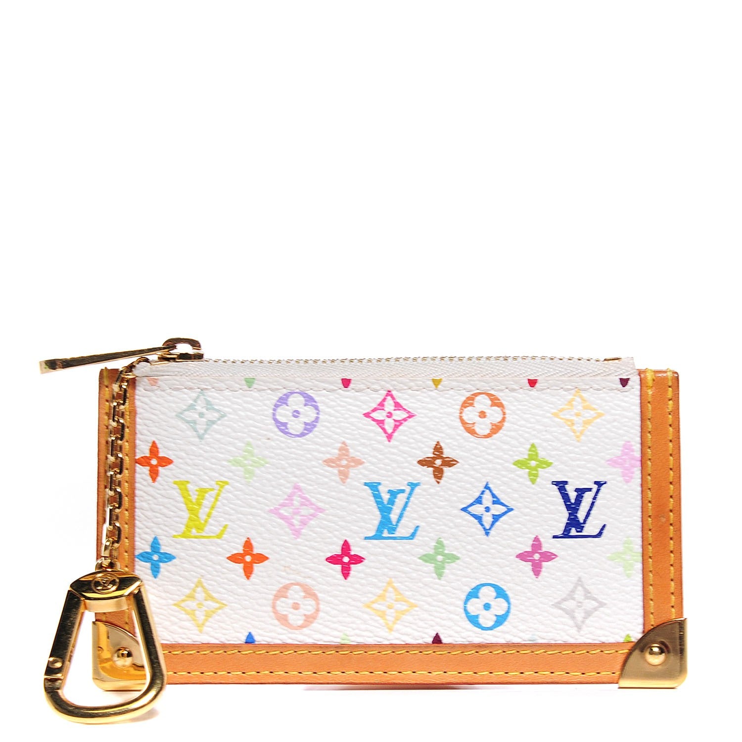 Louis Vuitton Monogram Multicolor Key Pouch White 1 of 7