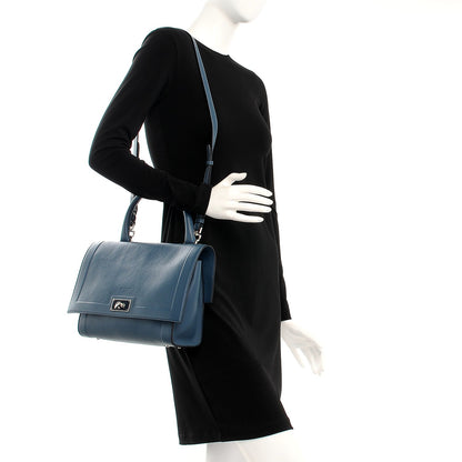 Givenchy Grained Calfskin Small Shark Lock Satchel Mineral Blue 2 of 8