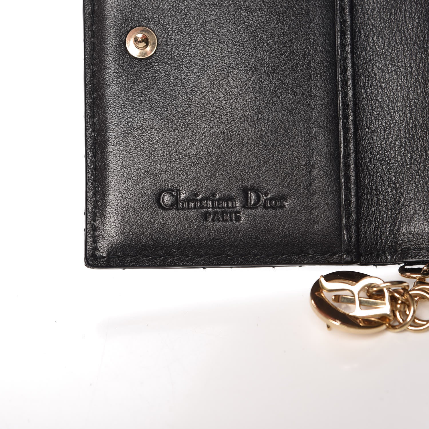 Christian Dior Patent Cannage Small Lady Dior Flap Card Holder Black 6 of 11