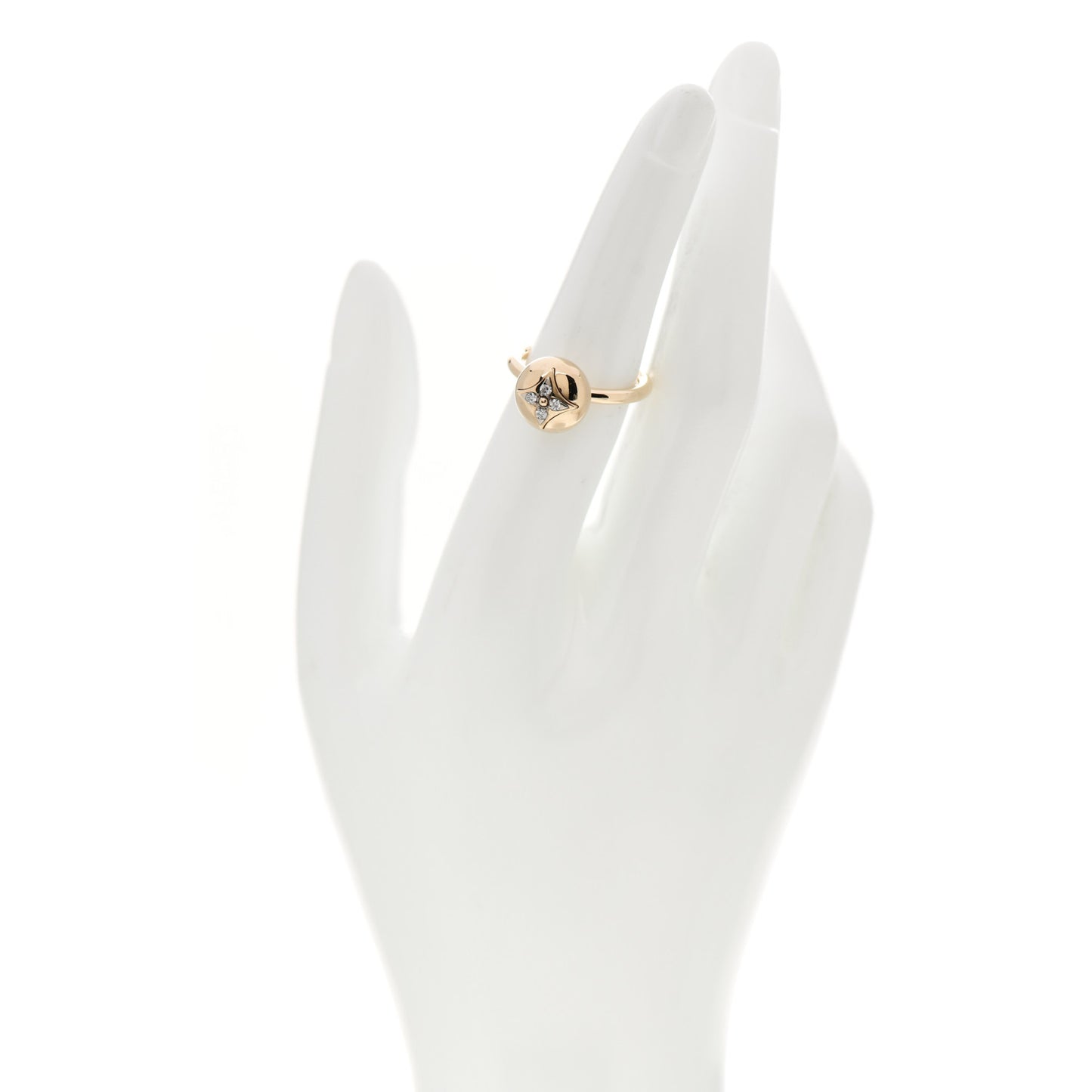 18K Yellow White Gold Diamond B Blossom Ring 52 6