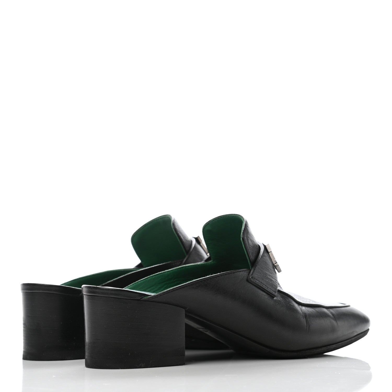 Hermes Goatskin Paradis Mules 36 Black 4 of 8
