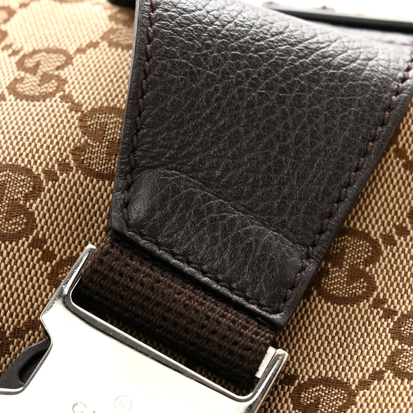 Monogram Dollar Calfskin Belt Bag Beige Ebony Testa di Moro Marrone Scuro