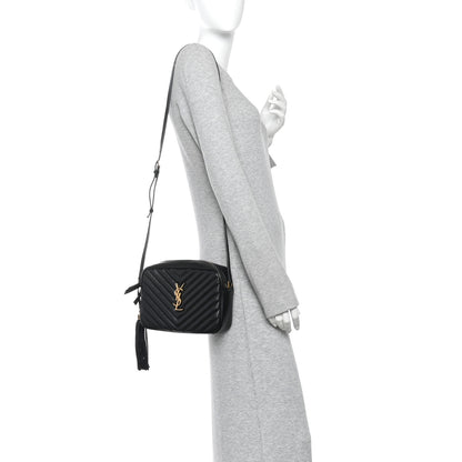 Saint Laurent Calfskin Matelasse Monogram Lou Camera Bag Black 2 of 10