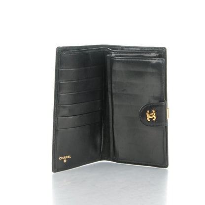 Chanel Lambskin Diamond Stitched French Wallet Black 5 of 8