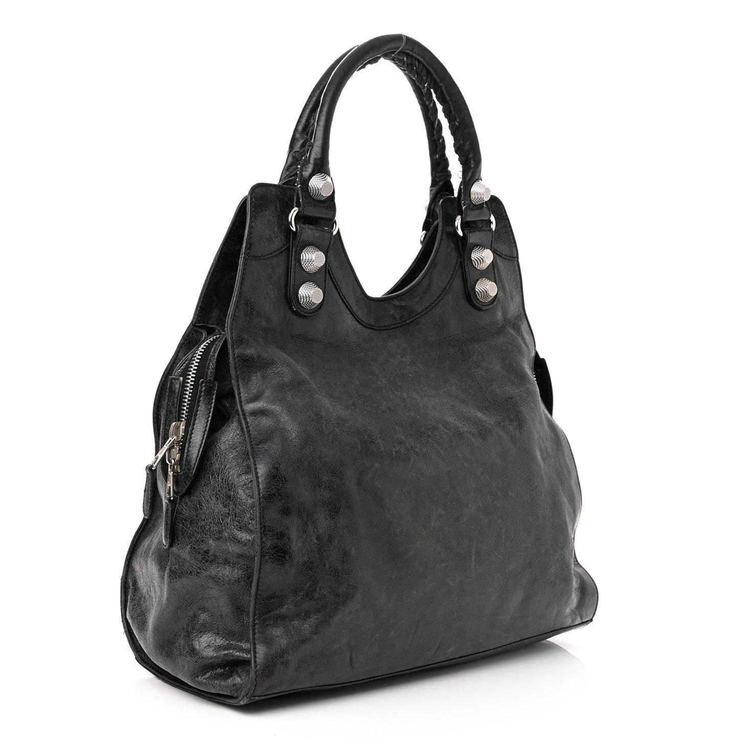 Agneau Giant 21 Silver Hardware Folder Black