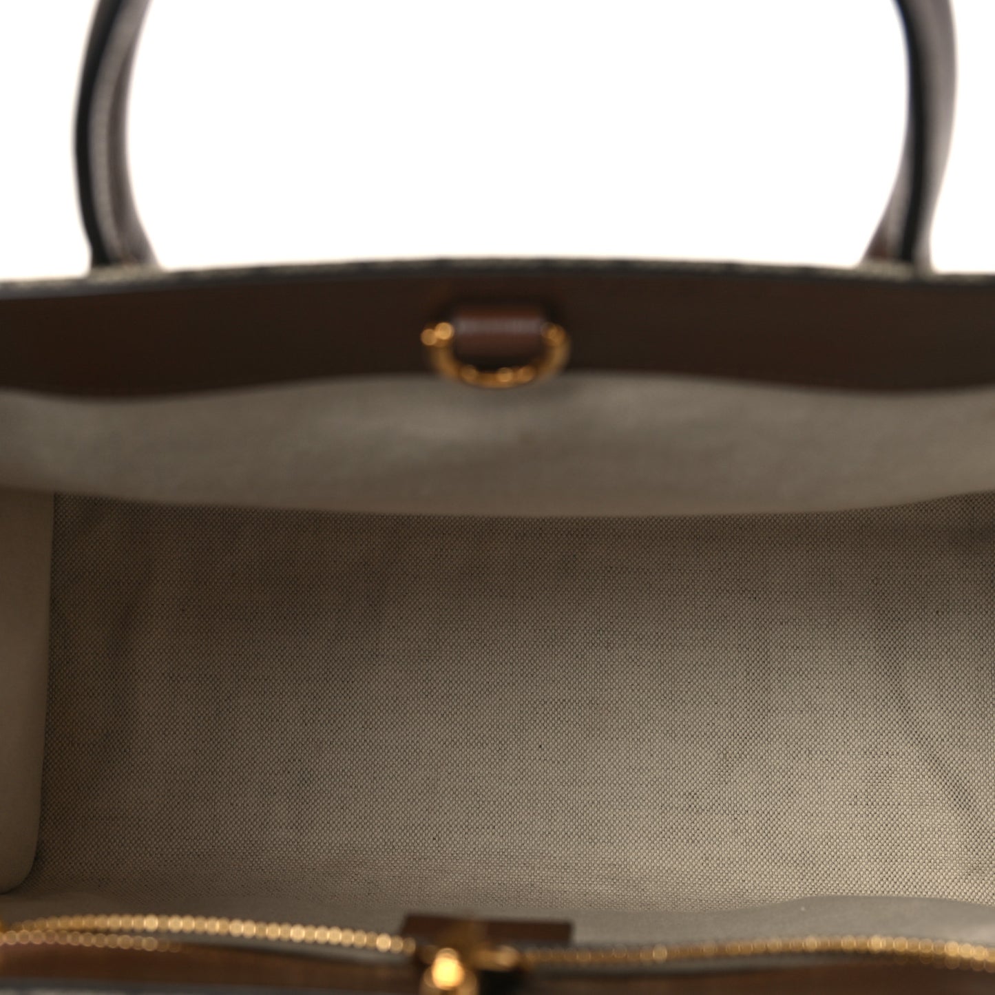 GG Supreme Monogram Azalea Calfskin Small Retro Interlocking G Tote Bag Beige Ebony Brown Sugar