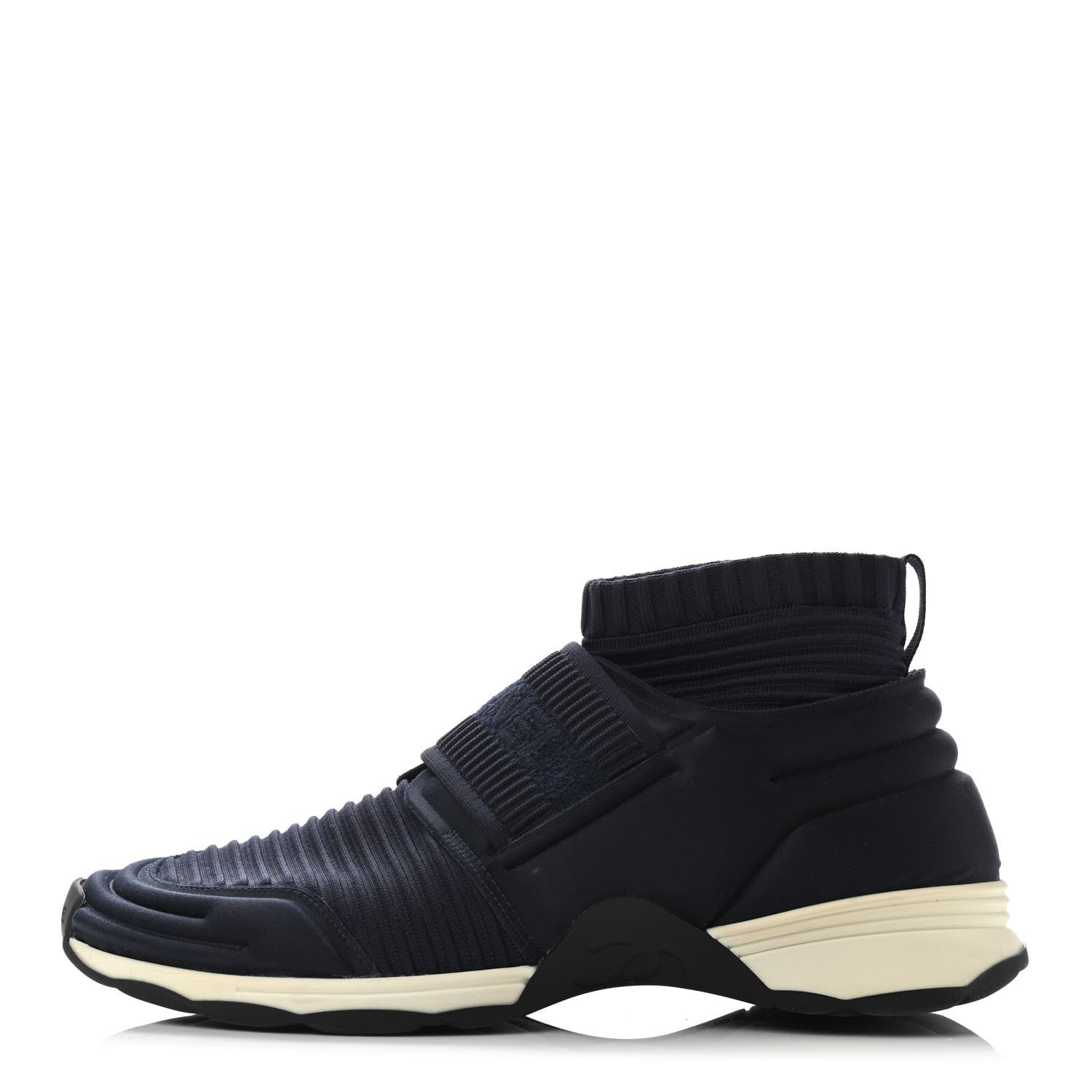 Chanel Stretch Fabric CC Sneakers 39 Blue 1 of 4