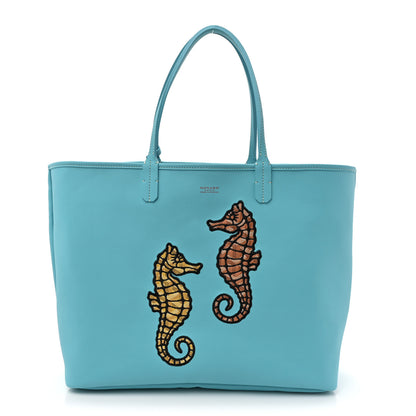 Goyard Goyardine Embroidered Seahorse Reversible Anjou PM Turquoise 4 of 17