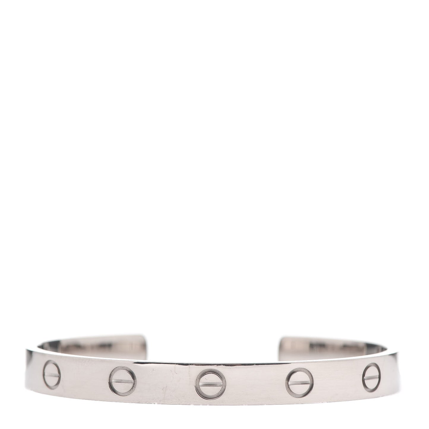 18K White Gold LOVE Cuff Bracelet 16