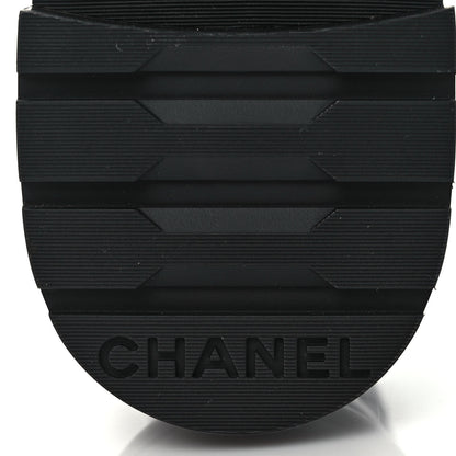 Chanel Shiny Calfskin Quilted Lace Up Combat Boots 40 Black 6 of 8