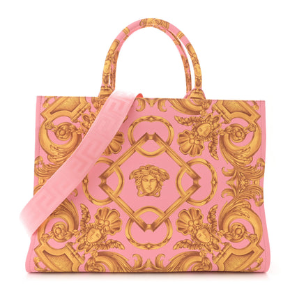 Versace Canvas Baroque Print Medusa Large Tote Pink 1 of 11