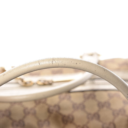 Gucci Monogram Horsebit Nail Medium Boston White 18 of 19