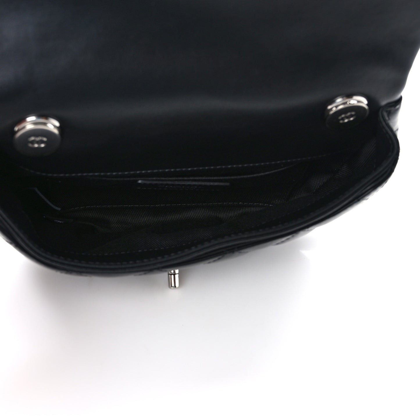 Calfskin Quilted CC Uniform Flap Belt Bag Black