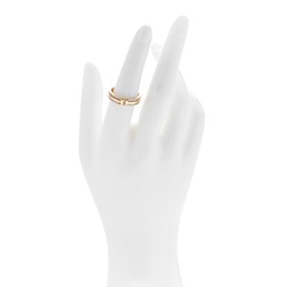 Tiffany 18K Yellow Gold Diamond Narrow T Two Pave Ring 53 6.5 2 of 4