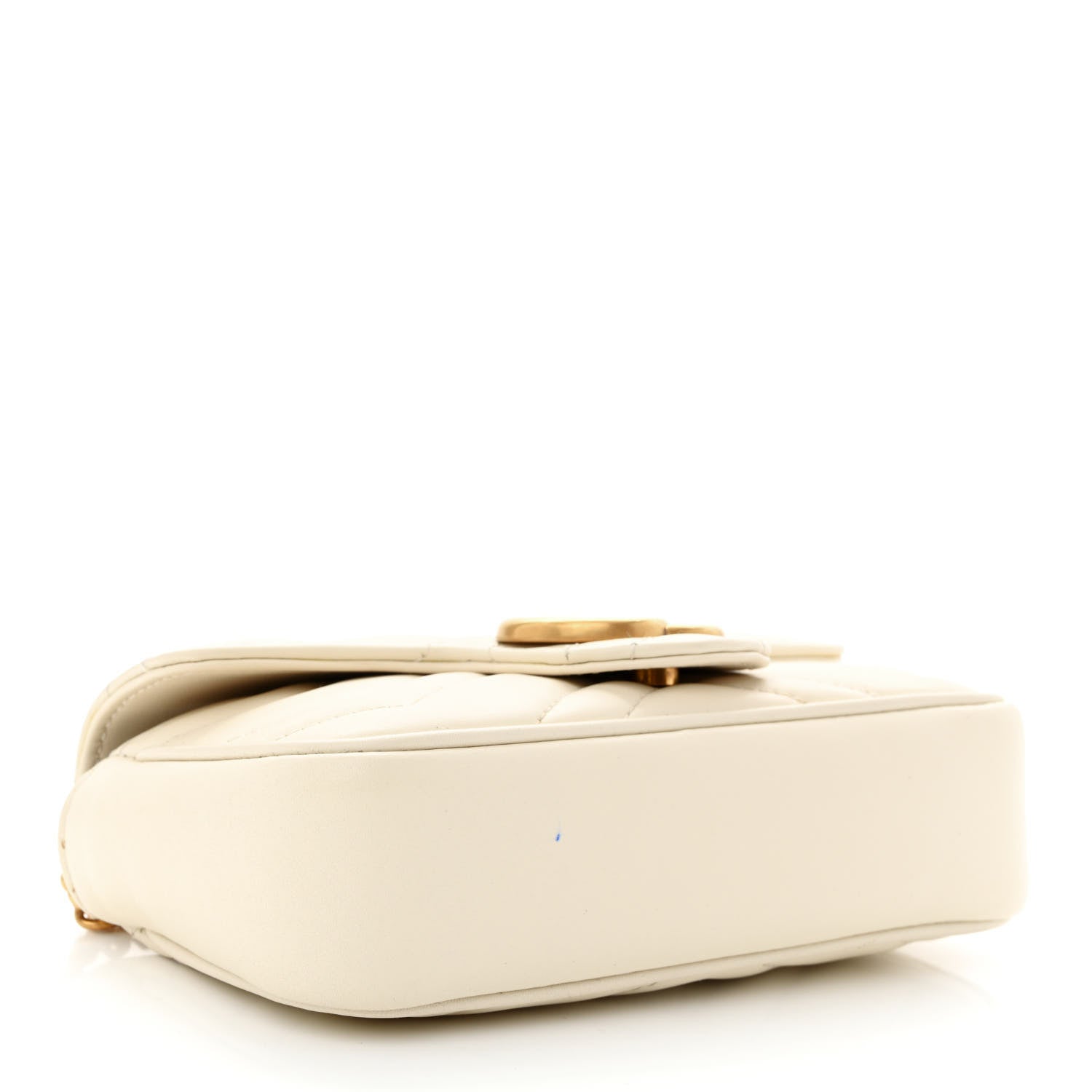Gucci Calfskin Matelasse Super Mini GG Marmont Shoulder Bag White 4 of 12