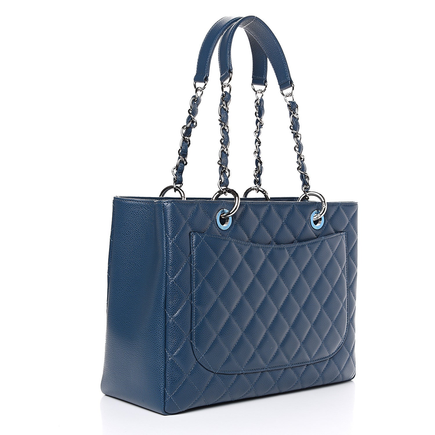 Chanel Caviar Quilted Grand Shopping Tote GST Navy Blue 2 of 10