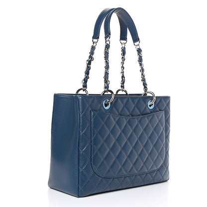 Chanel Caviar Quilted Grand Shopping Tote GST Navy Blue 2 of 10