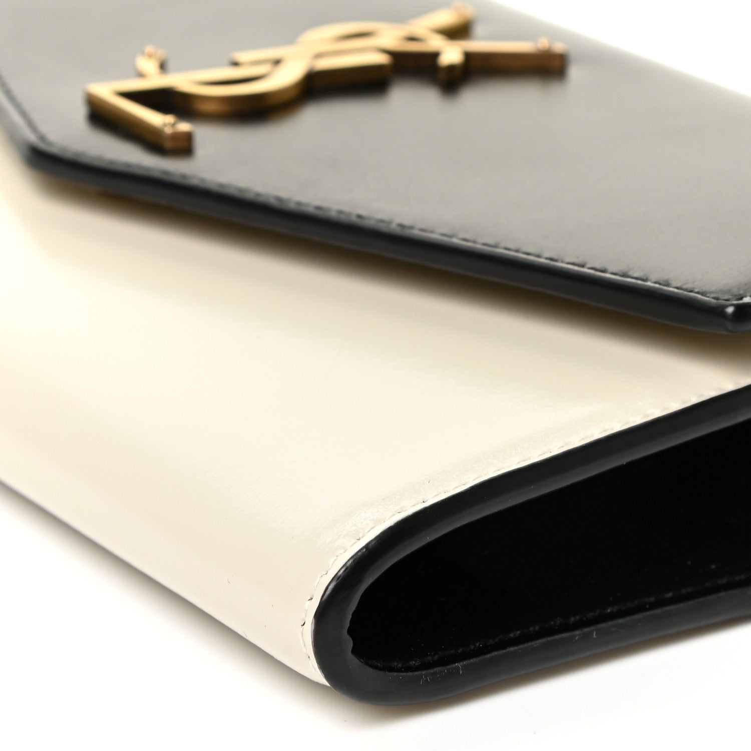 Saint Laurent Smooth Shiny Calfskin Uptown Chain Wallet Black Crema Soft 8 of 9