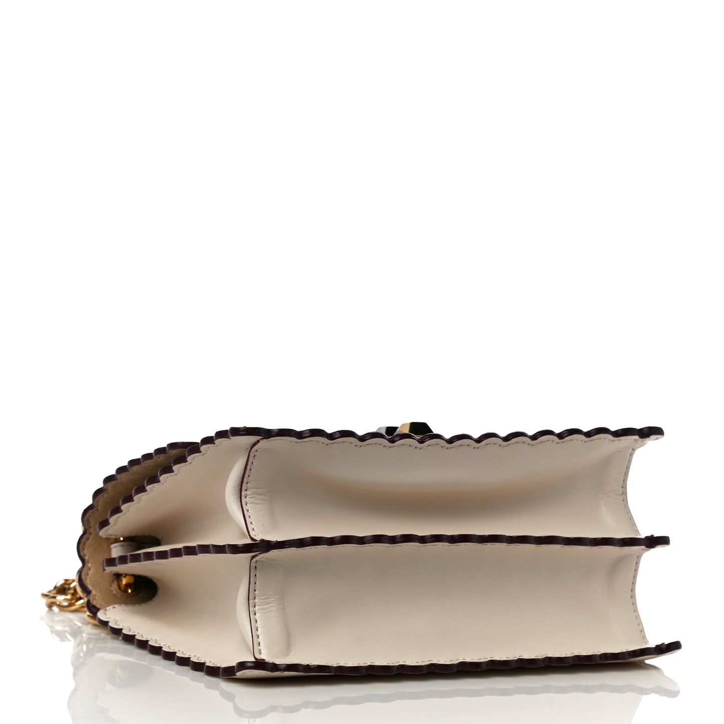 Vitello Liberty Scalloped Studded Small Kan I Shoulder Bag Camelia
