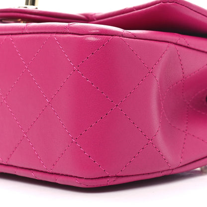 Chanel Lambskin Quilted Mini Top Handle Rectangular Flap Fuchsia 10 of 10