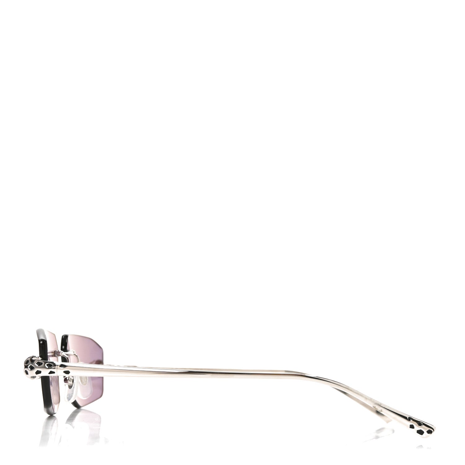 Cartier Metal Panthere De Cartier Rimless Sunglasses CT0474S Silver 3 of 7