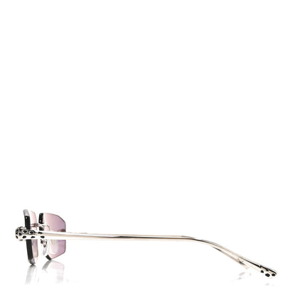 Cartier Metal Panthere De Cartier Rimless Sunglasses CT0474S Silver 3 of 7