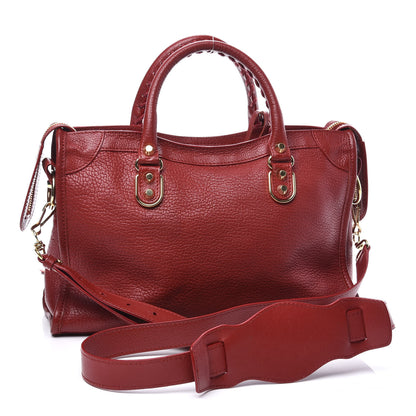 Balenciaga Chevre Gold Metallic Edge Hardware S City Rouge Groseille 3 of 12