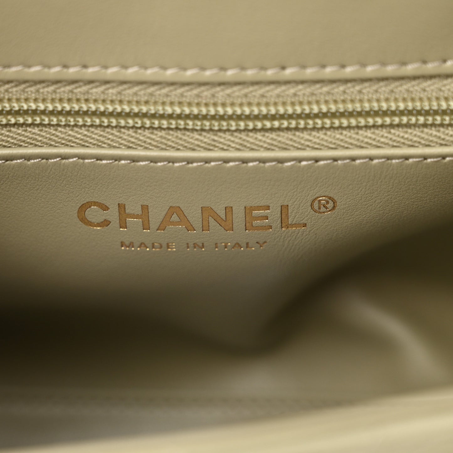 Shiny Aged Calfskin Quilted Nano Kelly Shopper Khaki