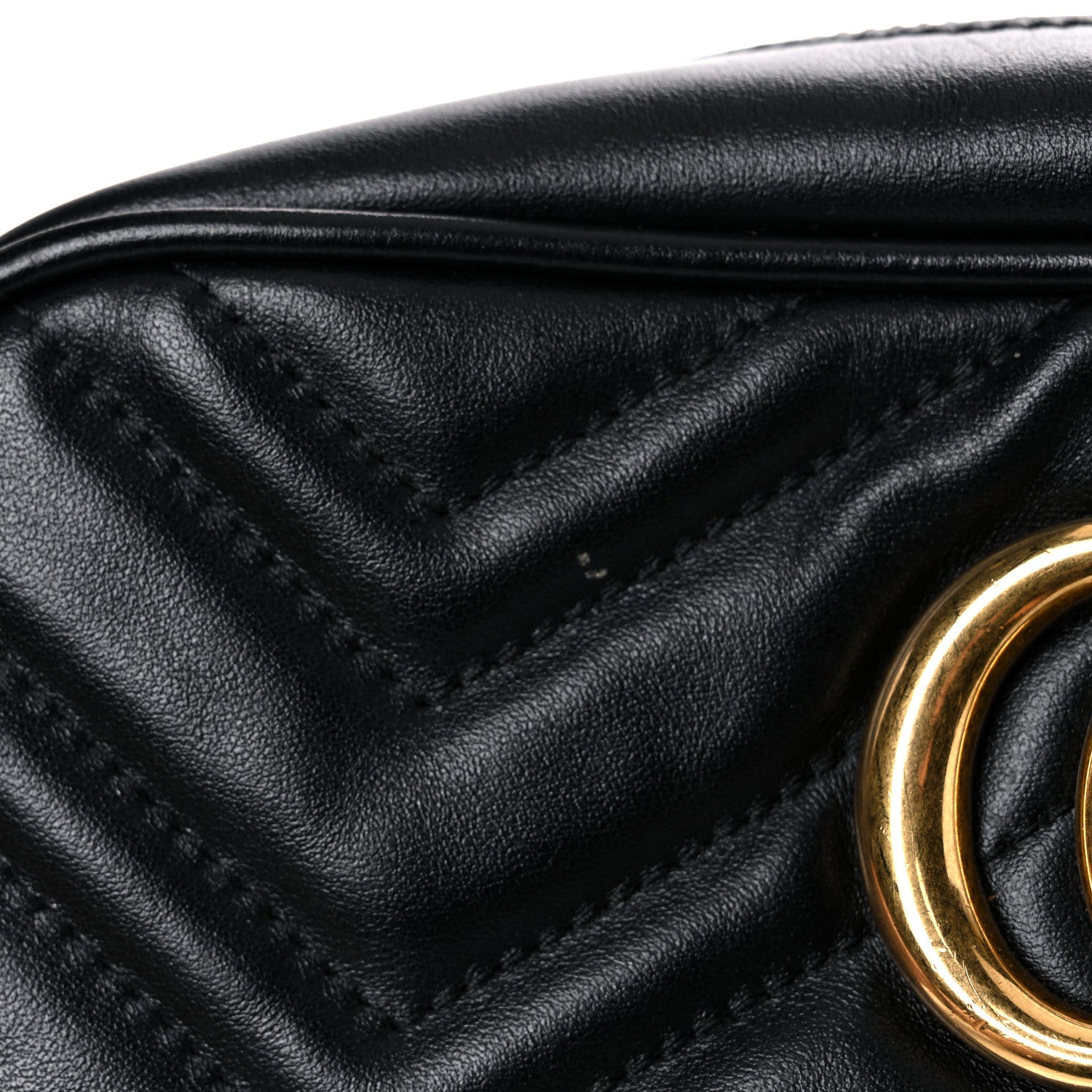 Gucci Calfskin Matelasse Small GG Marmont Chain Shoulder Bag Black 15 of 18