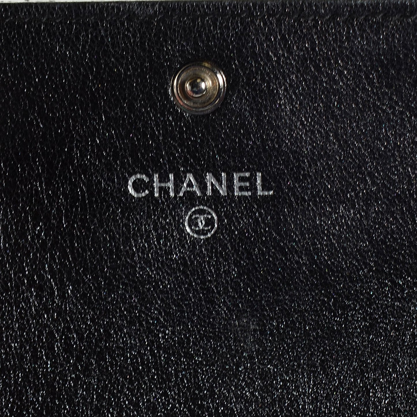 Lambskin Perforated Quilted Card Holder Black