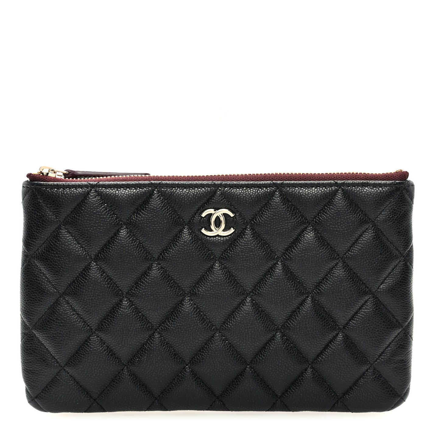 Caviar Quilted Cosmetic Case Black